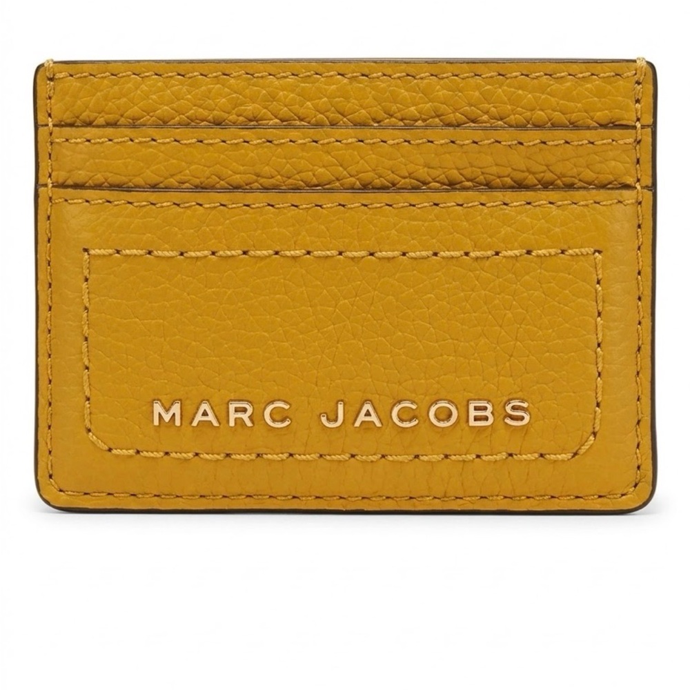 Marc Jacobs Yellow Pebbled Leather Card Case Wallet - Excellent Condition